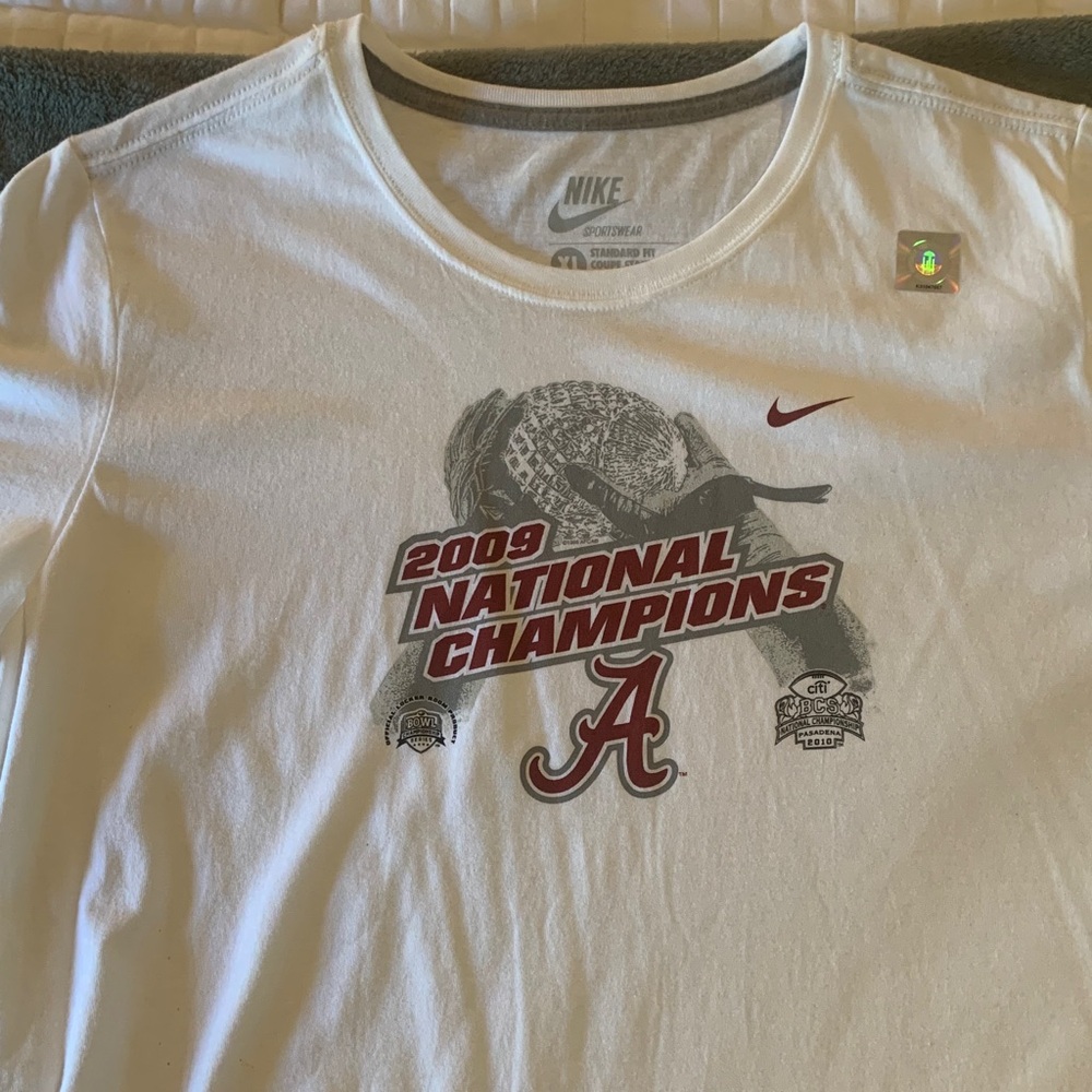 Nike White and Red National Champions T-Shirt